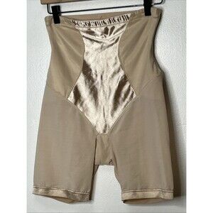 Maiden form Flexees Hi-Waist Thigh Slimmer Shapewear #1455 Beige Large